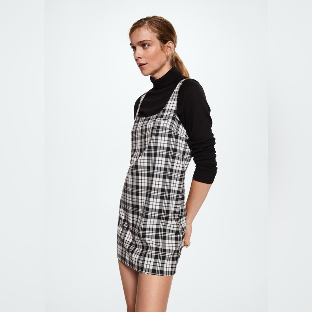 Checked pinafore dress